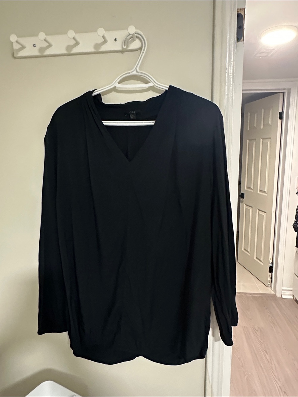 COS Black V-Neck Long Sleeve Blouse